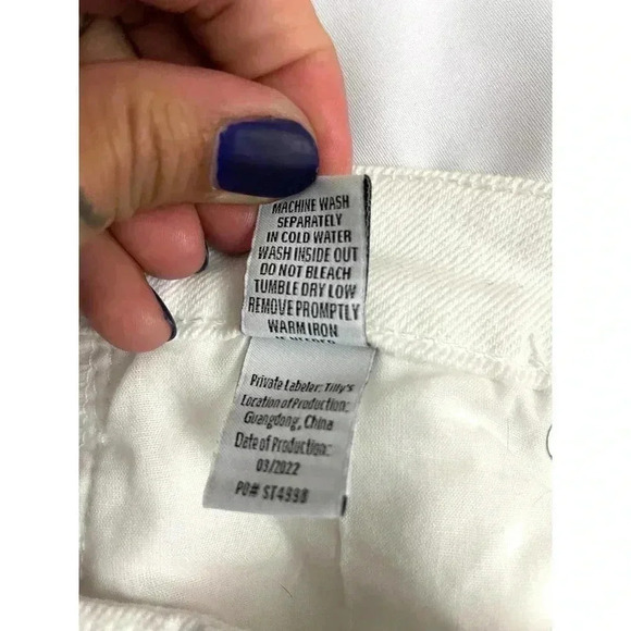 RSQ White Denim Mini Skirt Cut Off Sz 14 Girls - Picture 6 of 8